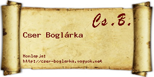 Cser Boglárka névjegykártya